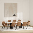 Manhattan Comfort Tremont Modern 8-Piece Dining Chair Set in Saddle