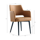 Manhattan Comfort Tremont Modern 8-Piece Dining Chair Set in Saddle