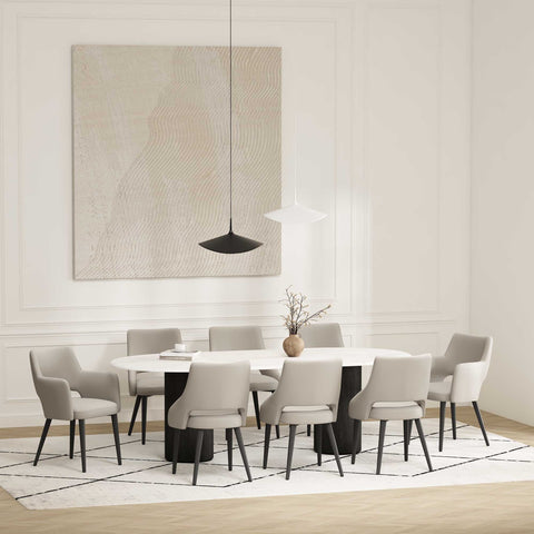 Manhattan Comfort Tremont Modern 8-Piece Dining Chair Set in Stone Gray
