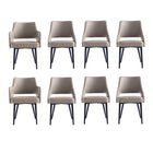 Manhattan Comfort Tremont Modern 8-Piece Dining Chair Set in Taupe