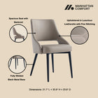 Manhattan Comfort Tremont Modern 8-Piece Dining Chair Set in Taupe
