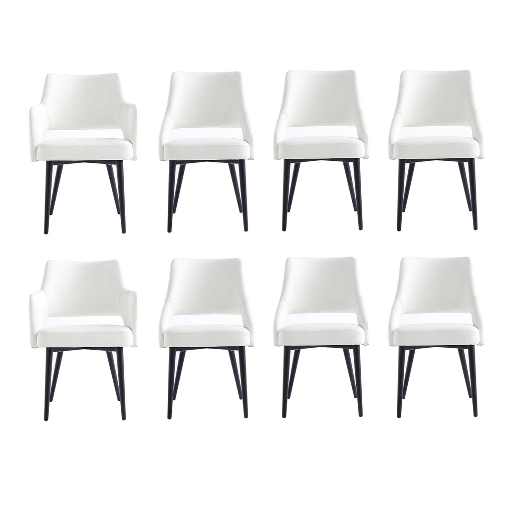 Manhattan Comfort Tremont Modern 8-Piece Dining Chair Set in White