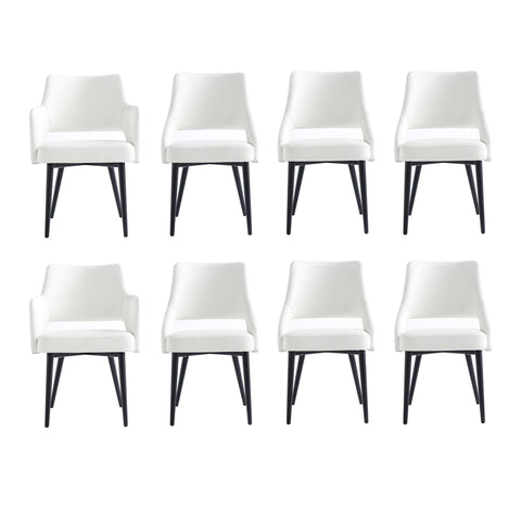 Manhattan Comfort Tremont Modern 8-Piece Dining Chair Set in White