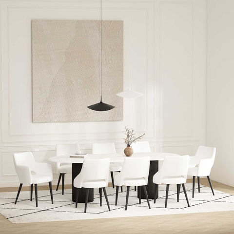 Manhattan Comfort Tremont Modern 8-Piece Dining Chair Set in White