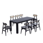 Manhattan Comfort Paragon and Rockaway Modern Industry Chic 9-Piece Dining Set in Black and Gray