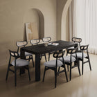 Manhattan Comfort Colbert and Rockaway Modern Industry Chic 9-Piece Dining Set in Black and Gray