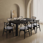 Manhattan Comfort Paragon and Rockaway Modern Industry Chic 9-Piece Dining Set in Black and Gray
