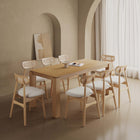Manhattan Comfort Colbert and Rockaway Modern Industry Chic 9-Piece Dining Set in Natural