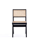 Manhattan Comfort Hamlet and Rockaway Modern Industry Chic 9-Piece Dining Set in Black and Natural