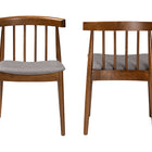 Baxton Studio Wyatt Mid-Century Modern Walnut Wood Dining Chair (Set of 2)