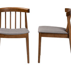 Baxton Studio Wyatt Mid-Century Modern Walnut Wood Dining Chair (Set of 2)