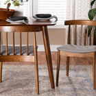 Baxton Studio Wyatt Mid-Century Modern Walnut Wood Dining Chair (Set of 2)