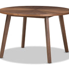 Baxton Studio Wendy Mid-Century Modern Black Fabric and Walnut Medium Brown Wood Finishing Dining Set