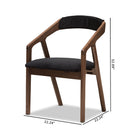 Baxton Studio Wendy Mid-Century Modern Black Velvet and Walnut Medium Brown Wood Finishing Dining Chair (Set of 2)