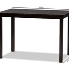 Baxton Studio Eveline Modern Espresso Brown Finished Wood 43-Inch Dining Table