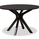 Baxton Studio Carlin Sand Fabric Upholstered and Dark Brown Finished Wood 7-Piece Dining Set