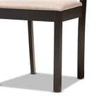 Baxton Studio Morigan Sand Fabric Upholstered and Dark Brown Finished Wood 5-Piece Dining Set