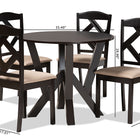 Baxton Studio Riona Sand Fabric Upholstered and Dark Brown Finished Wood 5-Piece Dining Set