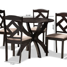 Baxton Studio Quinlan Modern and Contemporary Sand Fabric Upholstered and Dark Brown Finished Wood 5-Piece Dining Set