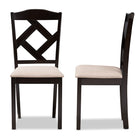 Baxton Studio Ruth Modern and Contemporary Beige Fabric Upholstered and Dark Brown Finished Dining Chair (Set of 2)