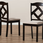 Baxton Studio Ruth Modern and Contemporary Beige Fabric Upholstered and Dark Brown Finished Dining Chair (Set of 2)