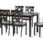 Baxton Studio Sylvia Modern Grey Fabric and Dark Brown Finished Wood 7-Piece Dining Set