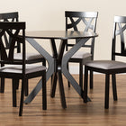 Baxton Studio Luise Modern and Contemporary Grey Fabric Upholstered and Dark Brown Finished Wood 5-Piece Dining Set