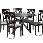 Baxton Studio Luise Modern Grey Fabric and Dark Brown Finished Wood 7-Piece Dining Set