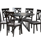Baxton Studio Luise Modern Grey Fabric and Dark Brown Finished Wood 7-Piece Dining Set