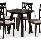Baxton Studio Derya Modern Transitional Grey Fabric Upholstered and Dark Brown Finished Wood 5-Piece Dining Set