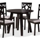 Baxton Studio Derya Modern Transitional Grey Fabric Upholstered and Dark Brown Finished Wood 5-Piece Dining Set