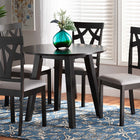Baxton Studio Derya Modern Transitional Grey Fabric Upholstered and Dark Brown Finished Wood 5-Piece Dining Set