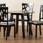 Baxton Studio Derya Modern Transitional Grey Fabric Upholstered and Dark Brown Finished Wood 5-Piece Dining Set
