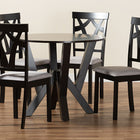 Baxton Studio Branca Modern and Contemporary Grey Fabric Upholstered and Dark Brown Finished Wood 5-Piece Dining Set