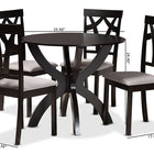 Baxton Studio Rasa Modern and Contemporary Grey Fabric Upholstered and Dark Brown Finished Wood 5-Piece Dining Set