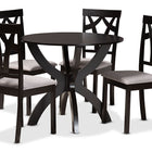 Baxton Studio Rasa Modern and Contemporary Grey Fabric Upholstered and Dark Brown Finished Wood 5-Piece Dining Set