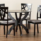 Baxton Studio Rasa Modern and Contemporary Grey Fabric Upholstered and Dark Brown Finished Wood 5-Piece Dining Set