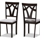 Baxton Studio Sylvia Modern and Contemporary Grey Fabric Upholstered and Dark Brown Finished Dining Chair (Set of 2)