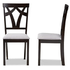 Baxton Studio Sylvia Modern and Contemporary Grey Fabric Upholstered and Dark Brown Finished Dining Chair (Set of 2)