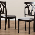 Baxton Studio Sylvia Modern and Contemporary Grey Fabric Upholstered and Dark Brown Finished Dining Chair (Set of 2)
