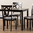 Baxton Studio Sylvia Modern and Contemporary Grey Fabric Upholstered and Dark Brown Finished 5-Piece Dining Set