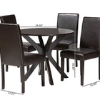 Baxton Studio Asli Modern Espresso Brown Faux Leather and Wood 5-Piece Dining Set