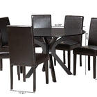 Baxton Studio Asli Modern Espresso Brown Faux Leather and Wood 7-Piece Dining Set