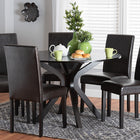 Baxton Studio Asli Modern Espresso Brown Faux Leather and Wood 7-Piece Dining Set