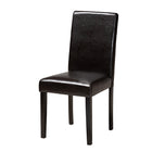 Baxton Studio Emine Modern Dark Brown Faux Leather and Espresso Brown Finished Wood 5-Piece Dining Set