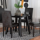Baxton Studio Emine Modern Dark Brown Faux Leather and Espresso Brown Finished Wood 5-Piece Dining Set