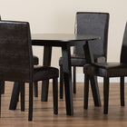 Baxton Studio Emine Modern Dark Brown Faux Leather and Espresso Brown Finished Wood 5-Piece Dining Set