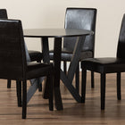 Baxton Studio Rosi Modern Espresso Brown Faux Leather and Wood 5-Piece Dining Set