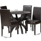 Baxton Studio Trine Modern Espresso Brown Faux Leather and Wood 5-Piece Dining Set