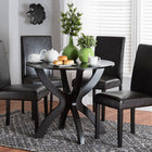 Baxton Studio Trine Modern Espresso Brown Faux Leather and Wood 5-Piece Dining Set